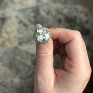 Sterling Silver Cocktail Ring w/ Large Center Stone